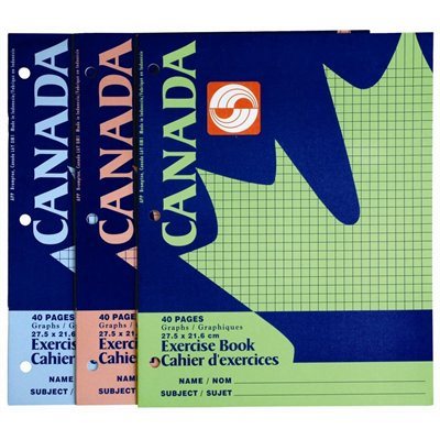 Cahier Canada quadrillé 4 carrés au pouce (12-984), Bleu