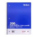 Spiral Notebook, Quadruled 4 squares/inch, 200 pages