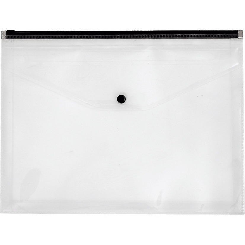 [1002245] Large Protective Horizontal plastic envelope with zipper closure. Clear. 13 x 10 in.