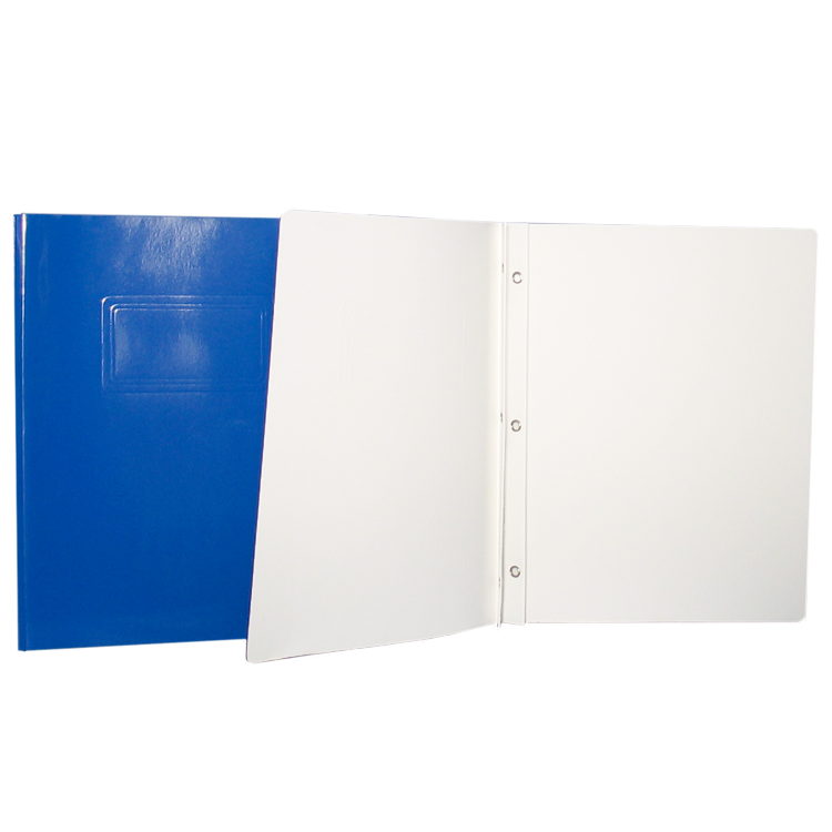 Duo-tang Carton Laminé, avec attaches, Bleu foncé