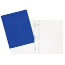 Duo-tang Carton Laminé, avec attaches, Bleu foncé