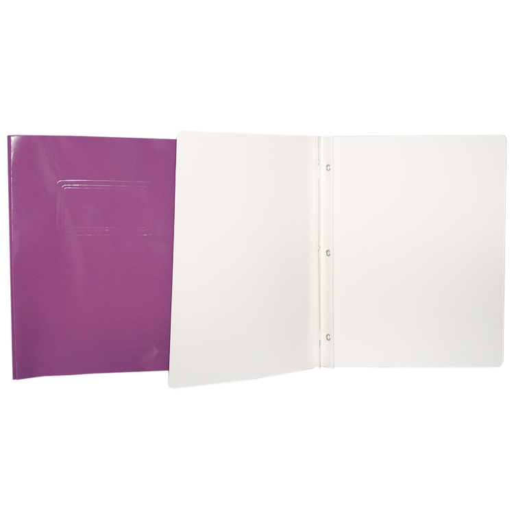 Duo-tang Carton Laminé, avec attaches, Mauve