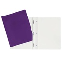 Laminated Cardboard Duo-tang with Fasteners, Purple