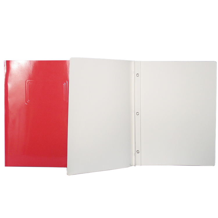 Duo-tang Carton Laminé, avec attaches, Rouge