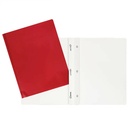 Laminated Cardboard Duo-tang with Fasteners, Red