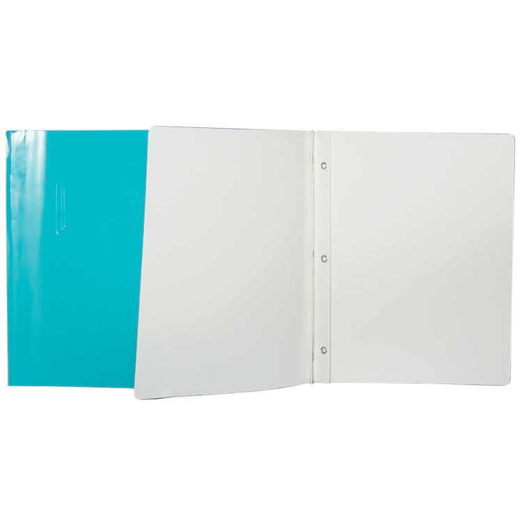 Duo-tang Carton Laminé, avec attaches, Aqua