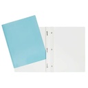 Laminated Cardboard Duo-tang with Fasteners, Light Blue