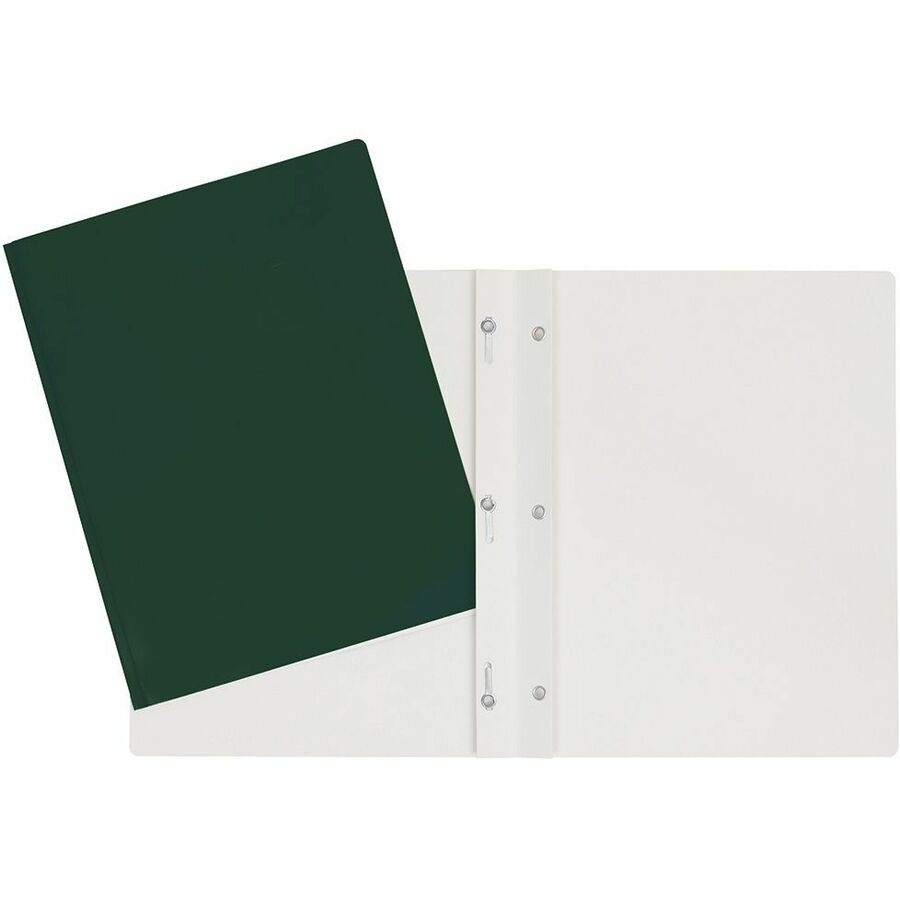 Duo-tang Carton Laminé, avec attaches, Vert foncé