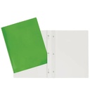 Duo-tang Carton Laminé, avec attaches, Vert clair