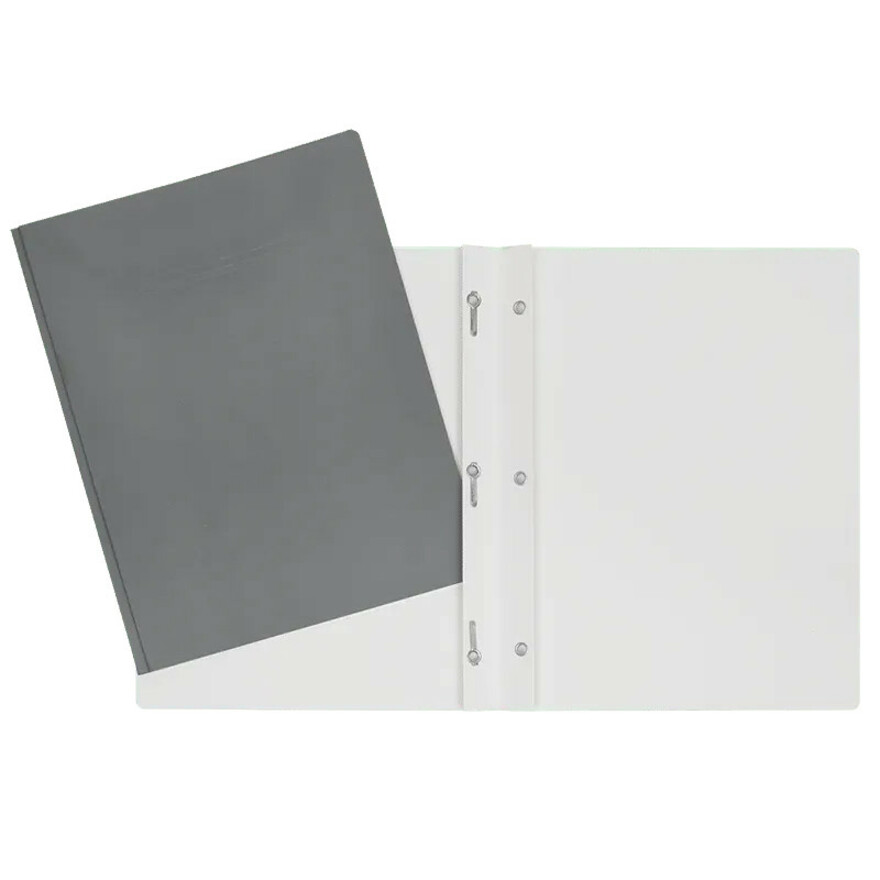 Duo-tang Carton Laminé, avec attaches, Gris