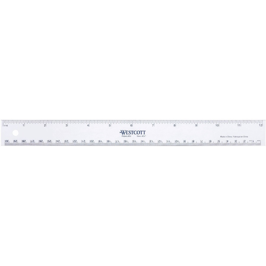 [122432] Règle en plastique flexible, Transparente (30 cm - 12 Pouces)