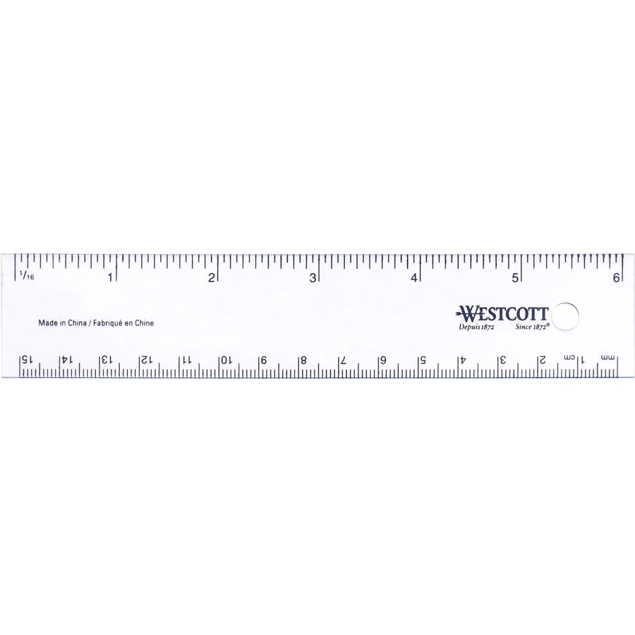 [122440] Règle en plastique flexible, Transparente , 15 cm
