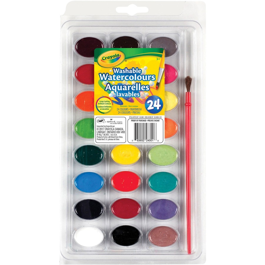 [159392] Crayola Washable Watercolor Paints, Set of 24 colors