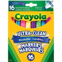 Marqueurs lavables «Crayola», Trait large (Boîte de 16)