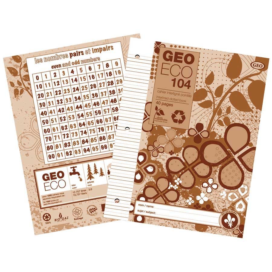 Geo Eco Interlined and Dotted Notebook EC104, Brown (104)