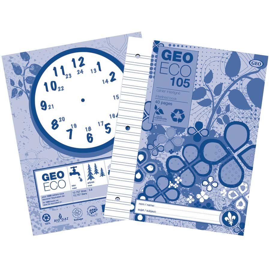 Geo Eco Interlined Notebook EC105, 40 pages