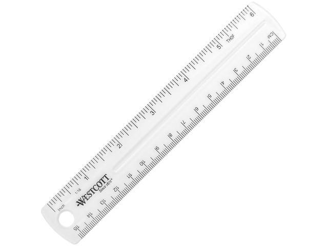 Règle en plastique rigide, Transparente, 15 cm