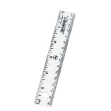 Hard Plastic Ruler, Transparent, 15 cm