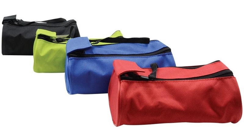 [208710] Nylon Pencil Case, 2 Zips, Assorted Colors