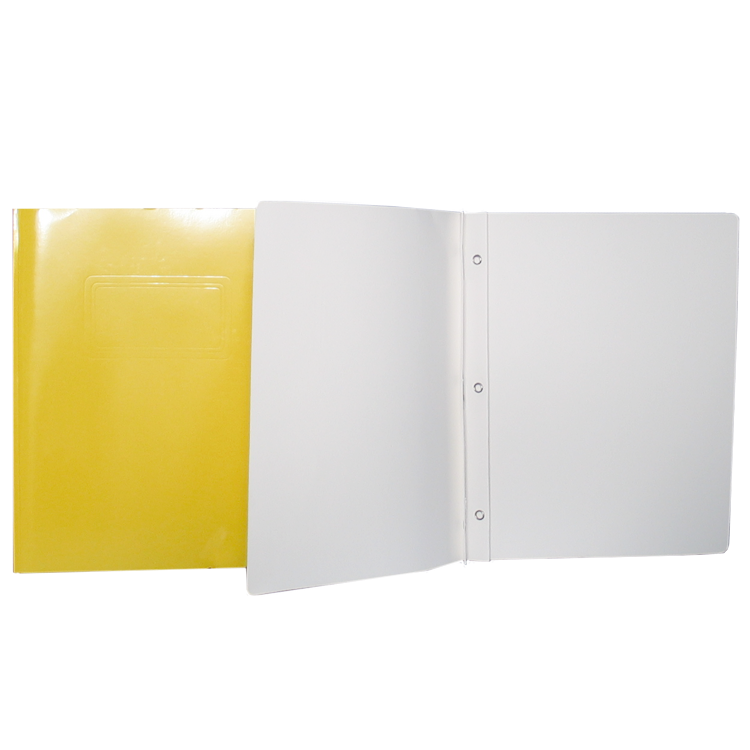 Duo-tang Carton Laminé, avec attaches, Jaune