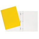 Laminated Cardboard Duo-tang with Fasteners, Yellow