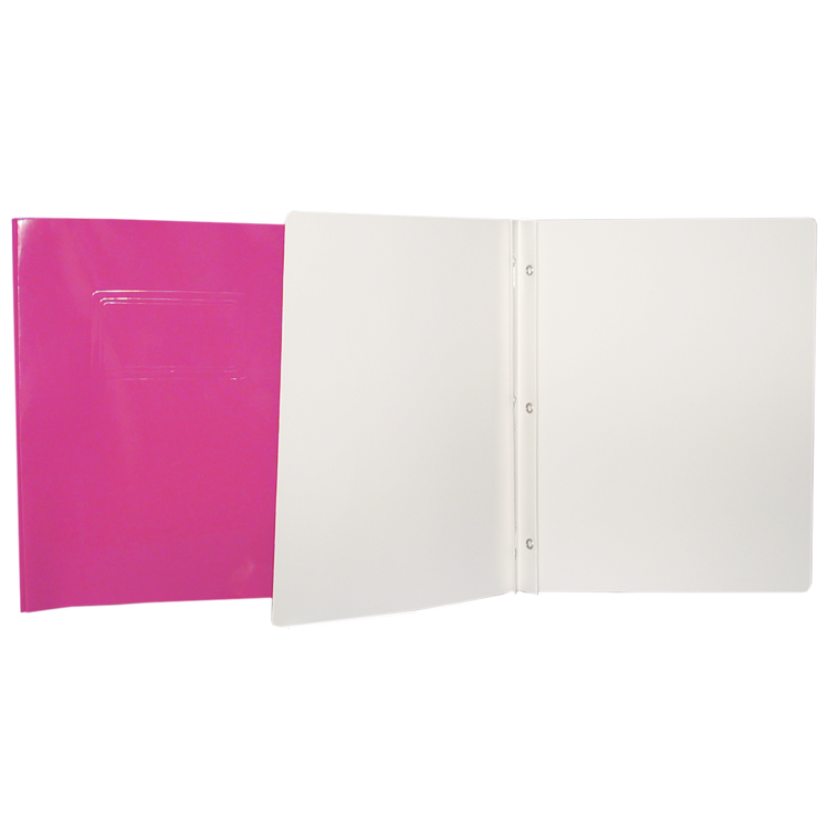 Duo-tang Carton Laminé, avec attaches, Rose