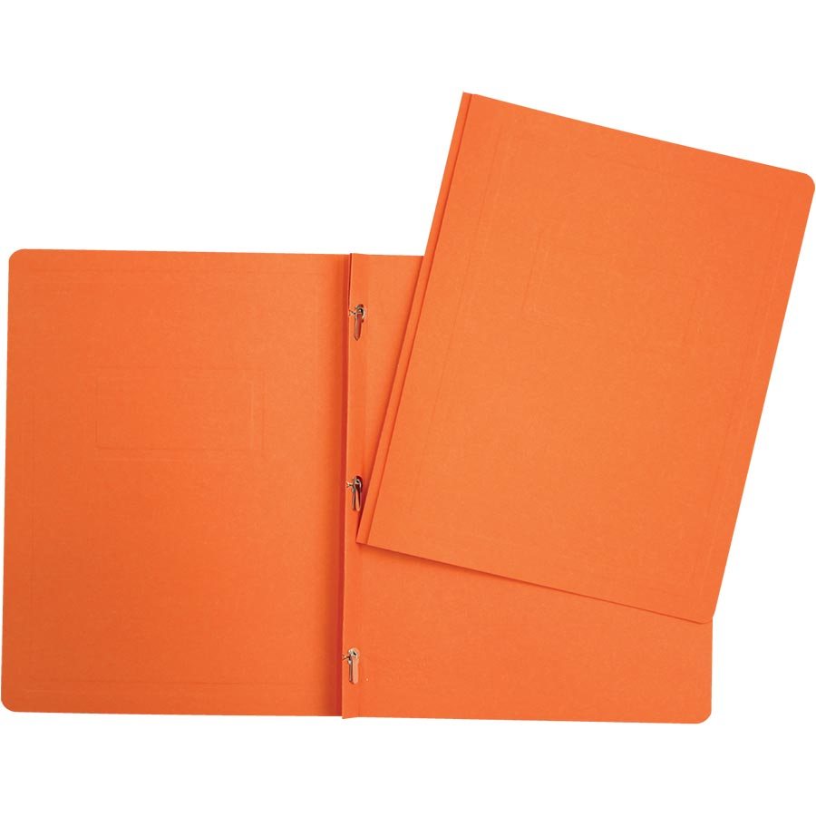 Cardboard Duo-tang with Fasteners, Orange