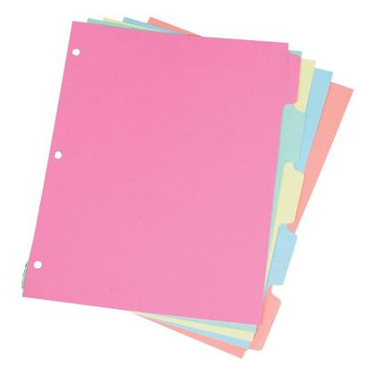 Write-On Dividers, Cardboard, Ass. Col. (Pack of 5)