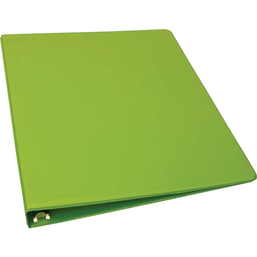 Binder with inside and outside sleeves, D rings, 3.81 cm (1.5"), Light Green