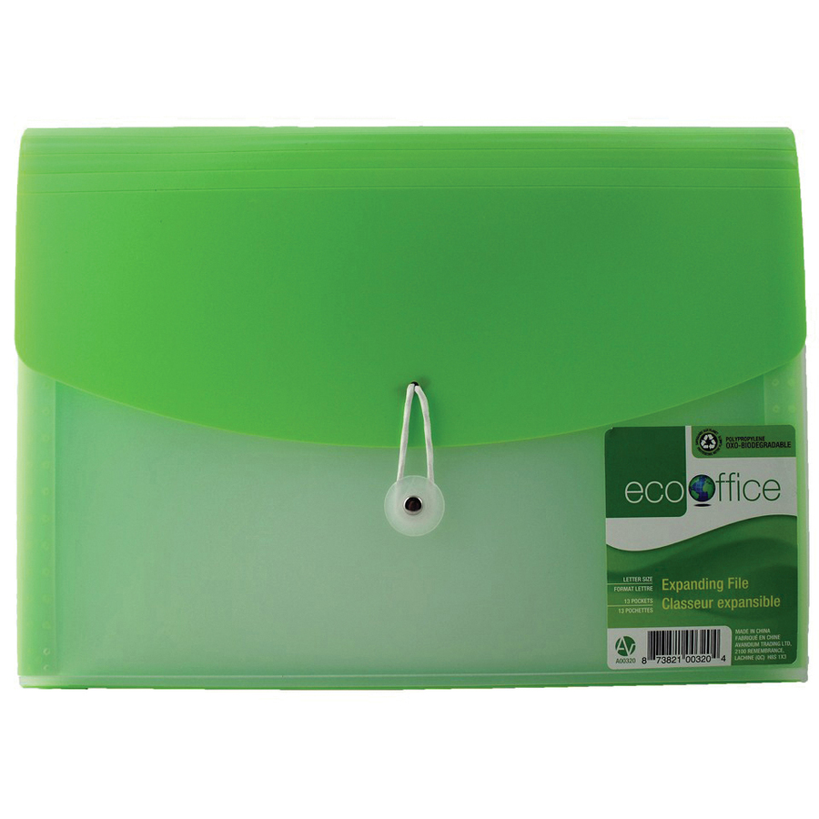 Classeur expansible, 13 pochettes, Devant transparent, format lettre