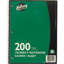 Hilroy Spiral Notebook, 1 subject, 200 pages