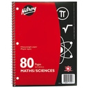 Cahier spirale math/science, 80 pages