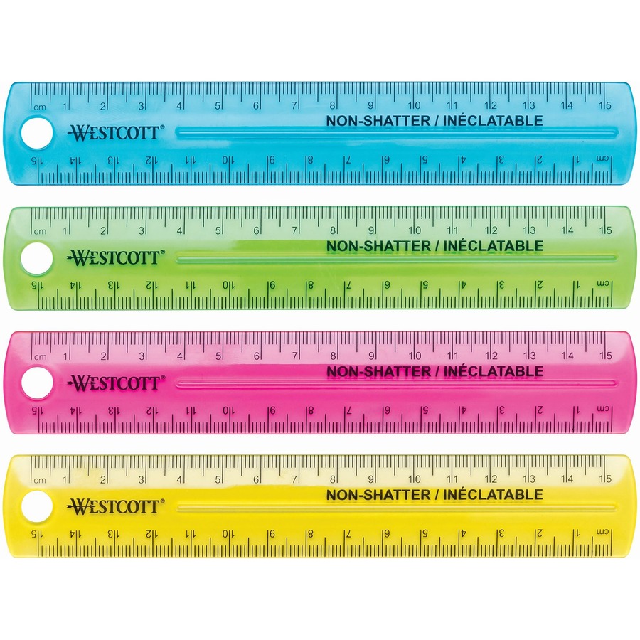 [266122] Metric Clear plastic Ruler, 15 cm, Ass. colours