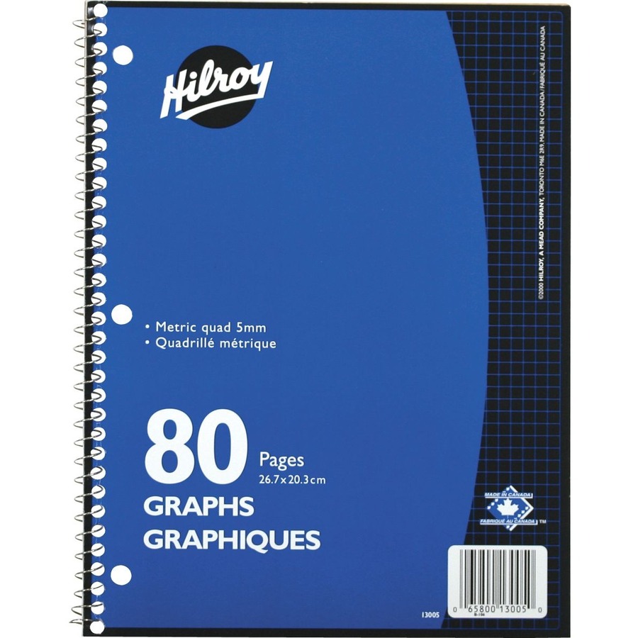 [275503] Spiral Notebook, Quadruled 5 mm, 80 pages