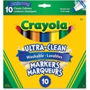 Crayola Washable Markers, Thick Tip, Classic Col. (Box of 10)