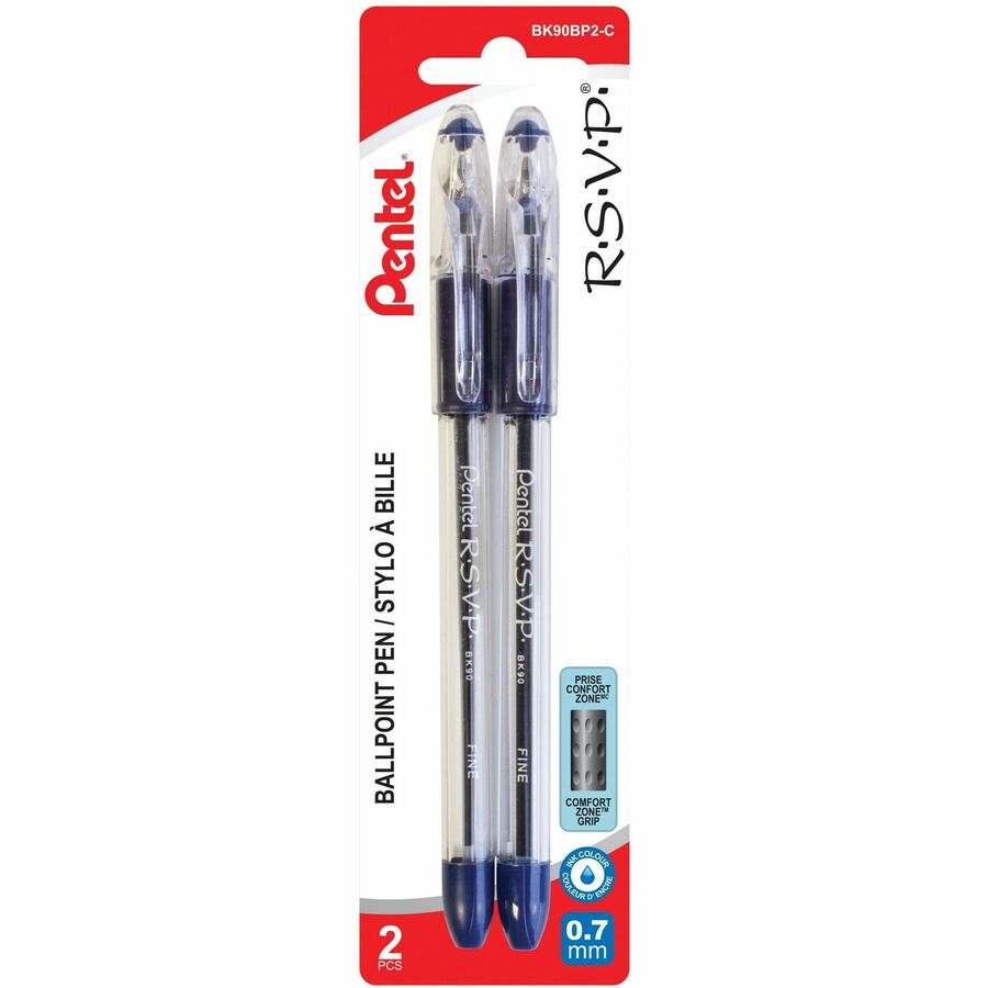 [548073] Stylos à bille rétractable RSVP - Pentel (Pqt de 2)