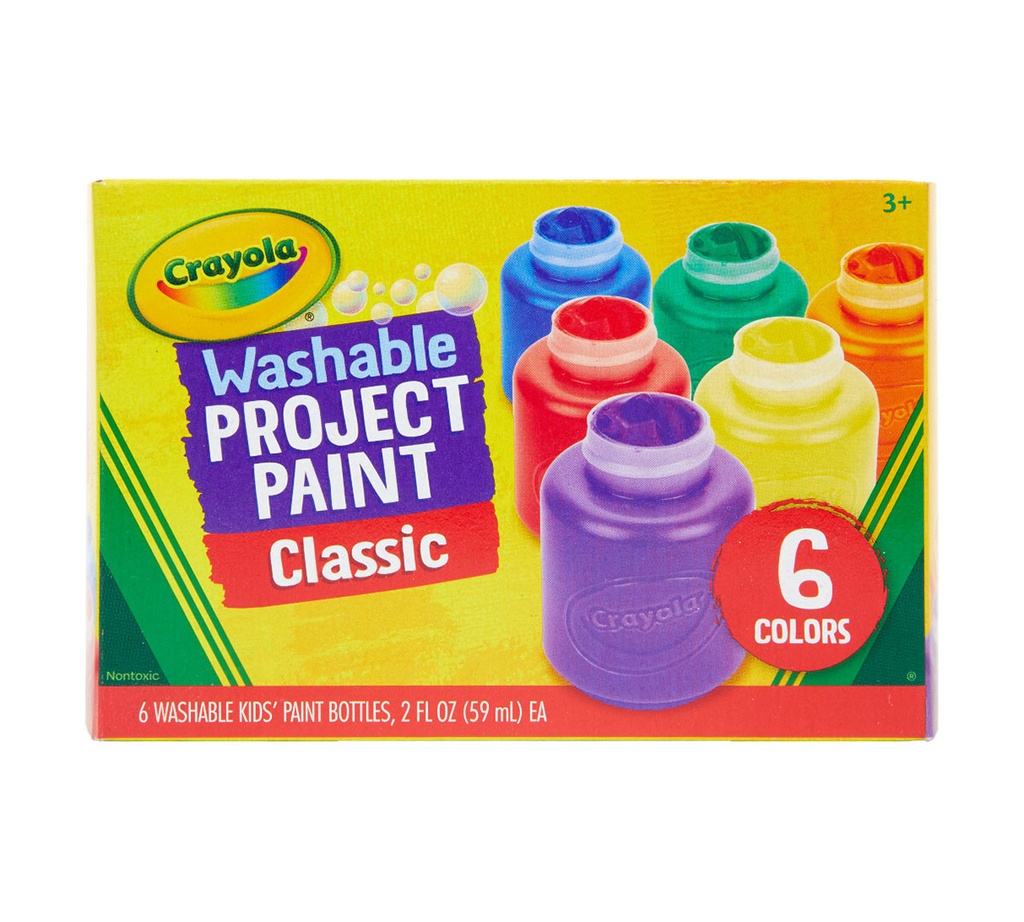 Peinture lavalble pour enfants Crayola (6 pots de 59 ml)
