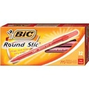 Stylos à bille Round Stic, Medium, Rouge (Bte de 12)