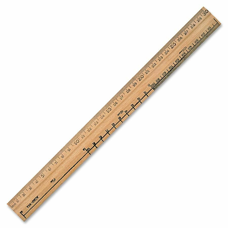 [673731] Règle en bois, 30 cm, 3 Holes for Binder