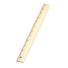 Wood Ruler, 30 cm, 3 Holes for Binder