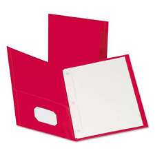 Cardboard Duo-tang with Fasteners and Pockets, Red