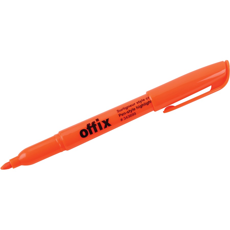 Offix Highlighter, Orange, Fine Chisel Point