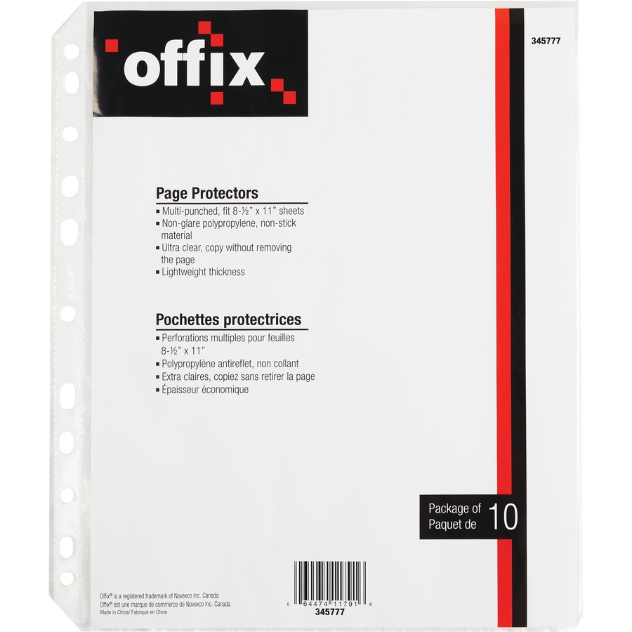 Page Protector, 3 Holes, Top Insertion (Pkg of 10)