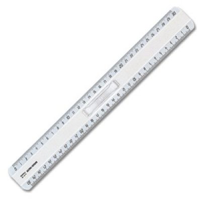 Hard Plastic Ruler, Transparent, 30 cm