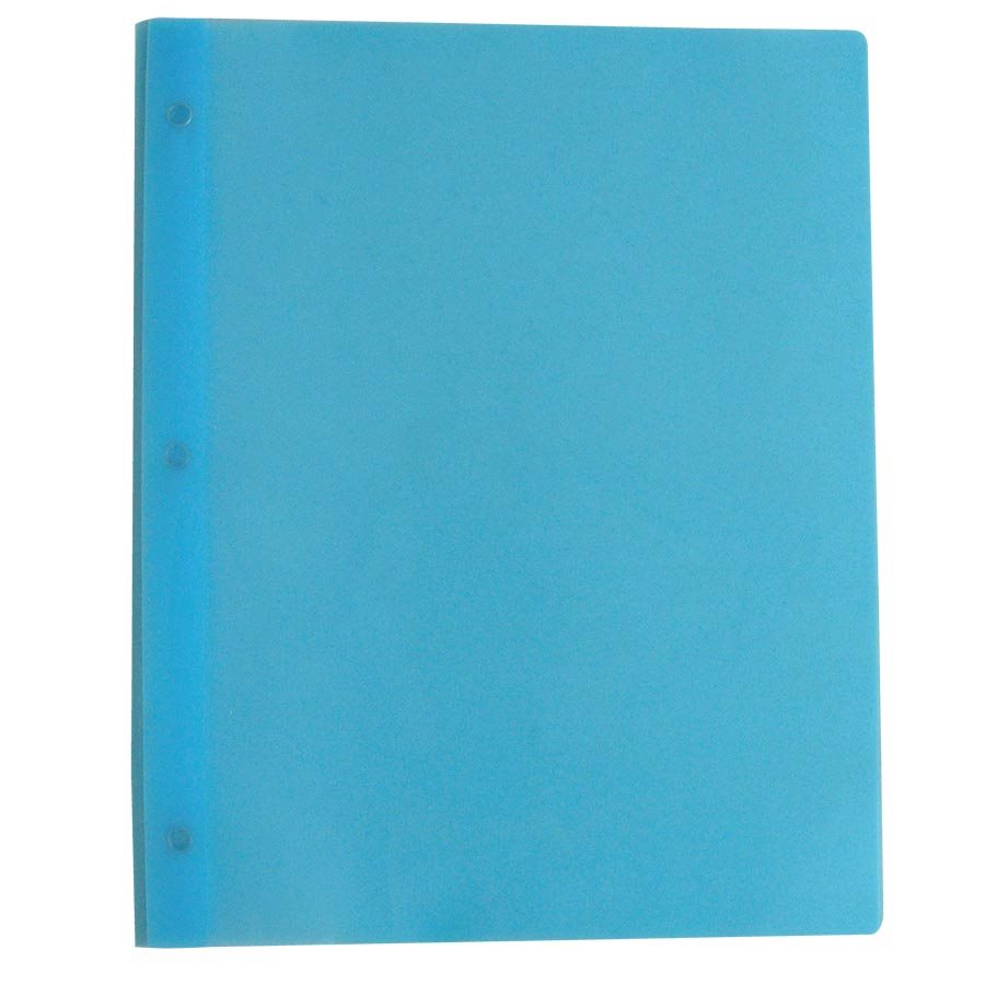 Soft Plastic Duo-tang with Fasteners, Light Blue