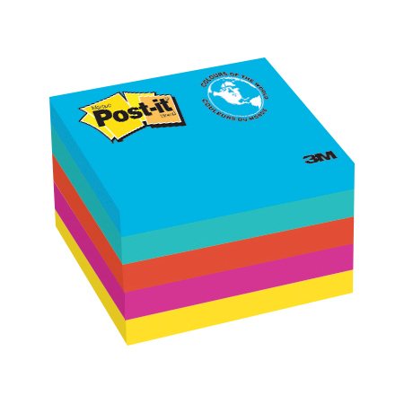 Bloc Post-It, 3" X 3", 5 couleurs, 5 blocs de 100 feuilles