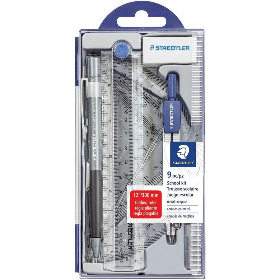[828305] Ensemble de géométrie Hi-Tech Staedtler, 9 pièces