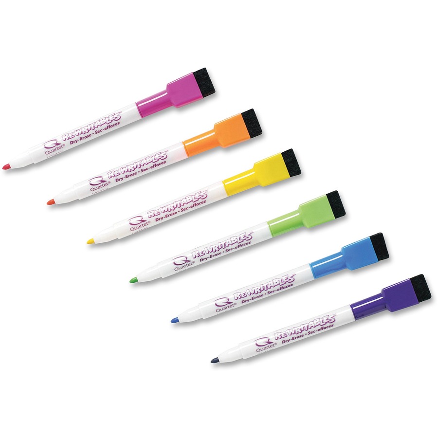 [834953] Marqueurs effaçables à sec Quartet Rewritable, pte fine (Boîte de 6)