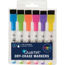 Quartet Rewritables Dry-Erase Markers, Fine tip (Box of 6)