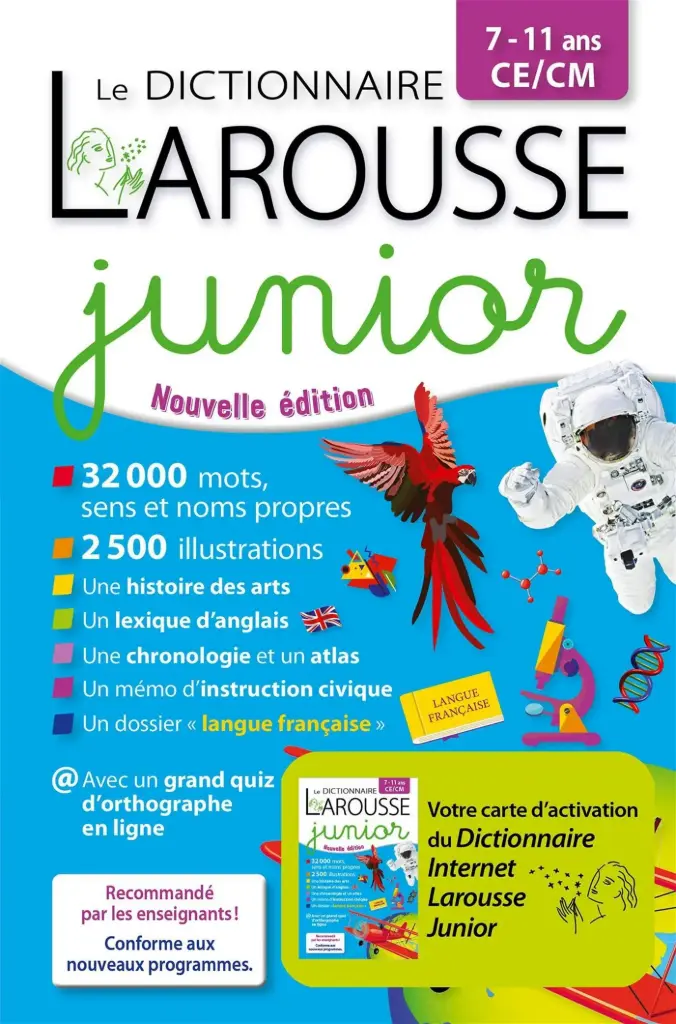 Dictionnaire Larousse junior, 7-11 ans, CE, CM, Nouvelle édition (ISBN : 9782036068735)